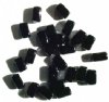 25 11x6mm Opaque Black Glass Rectangle Beads